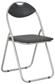 Cadeiras de jantar dobráveis 6 pcs couro artificial preto