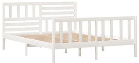 Estrutura cama pequena casal 120x190 cm pinho maciço branco