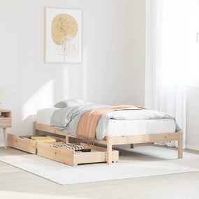 vidaXL Cama sem colchão 75x190 cm madeira de pinho maciça