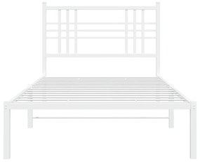 Estrutura de cama com cabeceira 90x190 cm metal branco