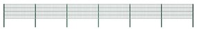 vidaXL Painel de vedação com postes ferro 10,2x0,8 m verde