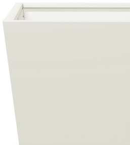 Vaso/floreira de jardim 2 pcs 30x30x30 cm aço branco