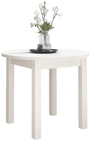 Mesa de centro Ø 55x45 cm madeira de pinho maciça branco