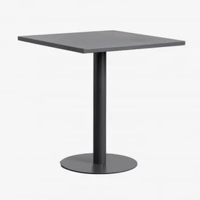 Mesa De Jardim Quadrada 70x70 Cm Em Ferro Mizzi Cinza Grafito - Sklum
