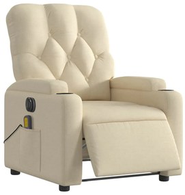 Poltrona de massagens reclinável elétrica tecido creme