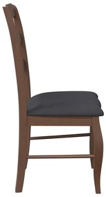 Cadeiras de jantar com almofadões 2 pcs madeira maciça castanho