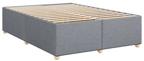 Cama com molas/colchão 140x200 cm tecido cinzento-claro