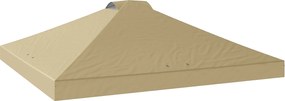 Outsunny Cobertura de Substituição para Gazebo 3 x 3 m UV50+ Impermeável com 8 Furos de Drenagem 3 x 3 m, creme | Aosom Portugal