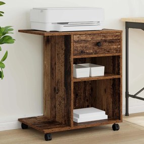 vidaXL Suporte para Impressora Liso Madeira antiga 60 x 40 x 68.5 cm