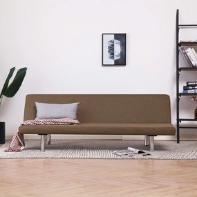 282195 vidaXL Sofá-cama poliéster castanho