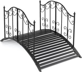 Ponte de jardim em metal com corrimões laterais e design elegante 118 x 67 x 70 cm; capacidade de carga de 150 kg; para lagos, ribeiros, jardim e relv
