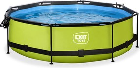 Piscina redonda Lime ø300x76cm com bomba de filtragem e cobertura - Verde