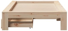 Cama sem colchão 100x200 cm madeira de pinho maciça