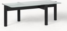 Mesa de centro em madeira de faia com tampo de vidro Kob