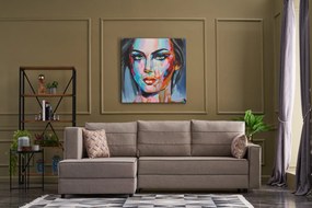 Sofá-Cama de Canto Ece – Creme – 242 x 88 x 90 cm
