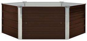 Canteiro jardim elevado 129x129x46cm aço galvanizado castanho