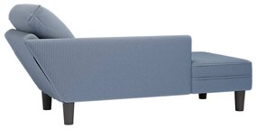 Chaise lounge com almofada tecido corduroy azul