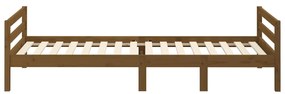 Estrutura de cama 75x190cm madeira de pinho maciça castanho mel