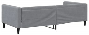 Sofá-cama 100x200 cm tecido cinzento-claro