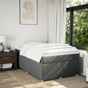 Cama com molas/colchão 120x200 cm tecido cinzento-escuro