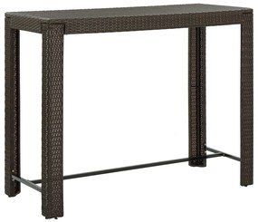 9 pcs conjunto de bar p/ jardim com almofadões vime PE castanho