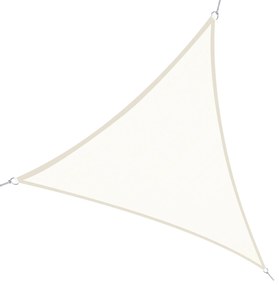 Vela de Sombra Triangular 6x6x6 m Toldo Vela de Poliéster com Proteção UV Aneis em Forma de D e Cordas para Jardim Pátio Piscina Creme