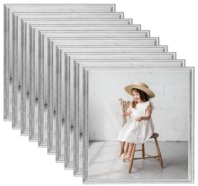 vidaXL Molduras para mesa 10 pcs 20x20 cm MDF prateado