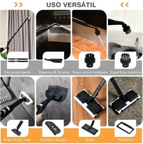 Máquina a vapor 2000 W 1,5 L Pressão 4 Bar com Fecho de Segurança para Crianças Laranja