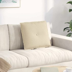 vidaXL Travesseiro para Costas Creme 50 x 19 x 45 cm tecido