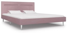 Estrutura de Cama Vars com Luzes LED - 180x200 cm - Tecido - Rosa - De