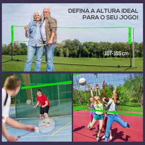 SPORTNOW Kit de Badminton de 7 Peças Jogo de Badminton com 2 Raquetes