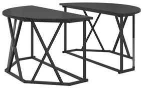 Mesa de Centro vidaXL Preta de Carvalho 80x80x42 cm em Madeira de Enge