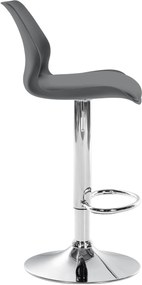 Banco alto Gilbert em plástico com estrutura cromada 82-102 x 39 x 42 cm Cinzento