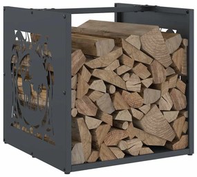 Suporte para lenha 40x40x40 cm aço laminado a frio antracite