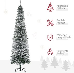 Árvore de Natal 225 cm Árvore de Natal Artificial Nevado com 738 Ramos