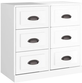 Aparadores 2 pcs derivados de madeira branco brilhante