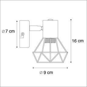 Conjunto de 2 focos art déco de latão giratórios e inclináveis - Mosh 1 Moderno