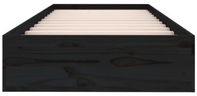 Estrutura cama pequena solteiro 75x190 cm madeira maciça preto
