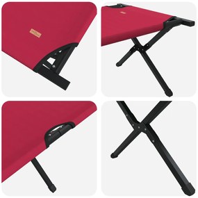 Cama de Sol Dobrável com Bolsa de Transporte Vermelha Tecido Oxford 60