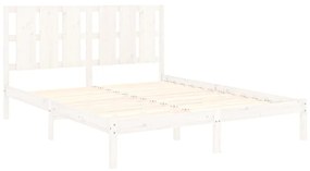 Estrutura de cama 160x200 cm madeira de pinho maciça branco