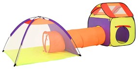 Tenda de brincar infantil com 250 bolas 338x123x111 cm multicor