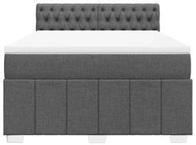 Cama com molas/colchão 140x190 cm tecido cinzento-escuro