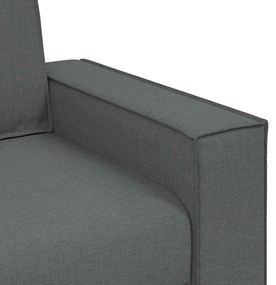 Sofá de 2 lugares cinza escuro 140 cm tecido