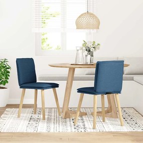 Cadeiras de jantar 2 pcs tecido azul
