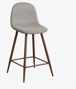 Banqueta Alta Glamm Madeira Escura & ↑65 Cm & Cinza Concreto - Sklum