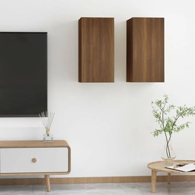 Móveis de TV 2 pcs 30,5x30x60 cm madeira cor carvalho castanho