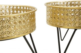 CONJUNTO DE 2 PORTA-VASOS BOSSY DOURADO E PRETO Ø 20,5X13-18X13 CM (PLANTAS NÃO INCLUIDAS)