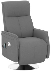 HOMCOM Poltrona de Massagem com Apoio para os Pés Poltrona Relax Reclinável até 135° com 10 Pontos de Massagem 68,5x84x110cm Cinza
