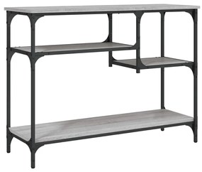 Mesa consola c/ prateleiras 100x35x75 cm cinzento sonoma