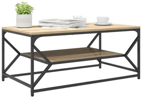 Mesa de Centro com Prateleira Carvalho Sonoma 90x50x40 cm Derivados de